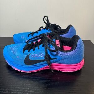 Nike Structure 17 Neon Blue and Pink Women's Running Sneakers Size 6